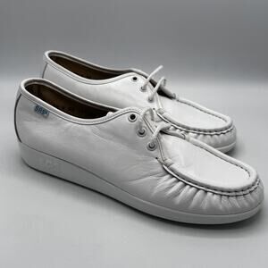 SAS Siesta White Leather Lace-Up Shoes Women’s 8.5 N Narrow Comfort USA